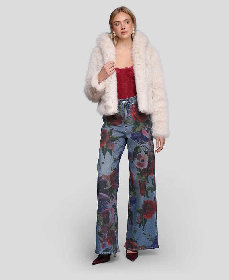 Avec Les Filles Women's Cropped Long Sleeve Jacket