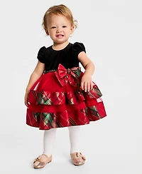 Bonnie Baby Girls Tiered Plaid Dress