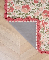 Laura Ashley Crochet Border Cotton Runner Rug
