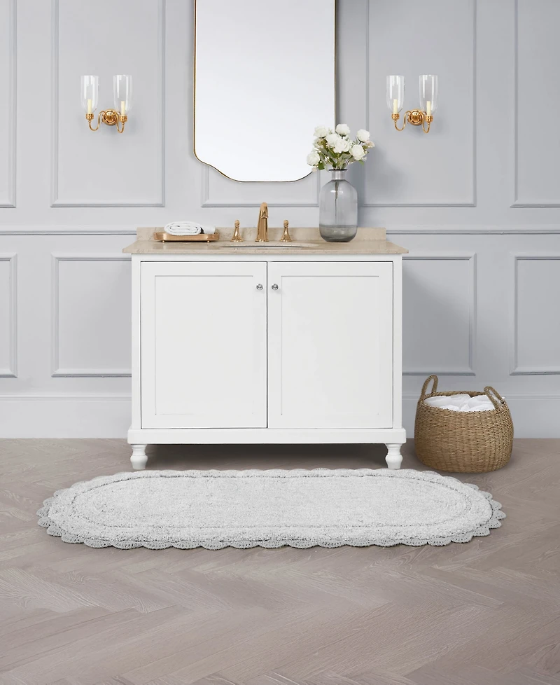 Laura Ashley Crochet Cotton Bath Rug