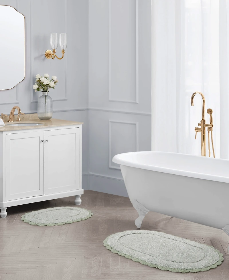 Laura Ashley Crochet Cotton Bath Rug Set