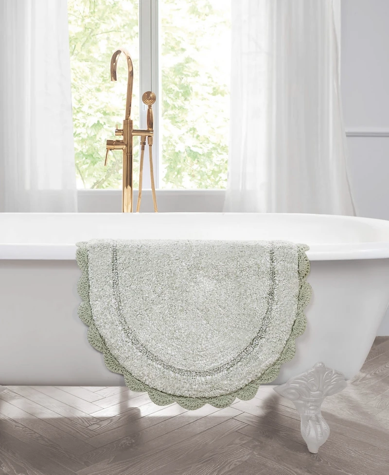 Laura Ashley Crochet Cotton Bath Rug, 24" x 60"