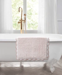 Laura Ashley Heathered Crochet Border Cotton Bath Rug, 17" x 24"