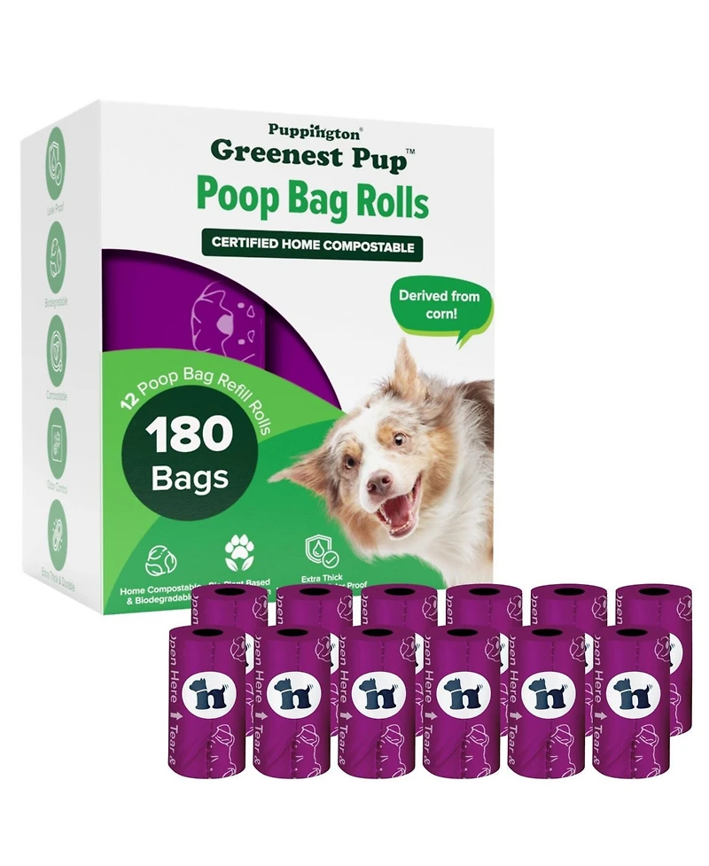 Compo Dog Poop Bags, 180 Bags, Plum Wine