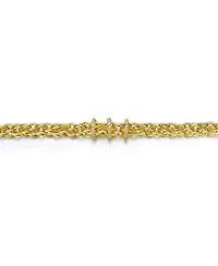 Rachel Glauber 14k Gold Plated with Cubic Zirconia Triple Circle Round Woven Braided Link Chain Bracelet