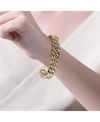 Rachel Glauber Stylish 14K Gold Plated Chain Cuff Bracelet