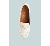 Dorlina Studded Faux Leather Loafers Women
