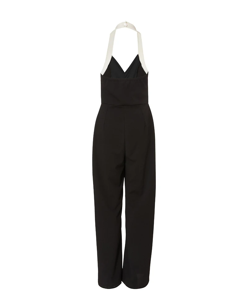 Quiz Women's Monochrome Halter Jumpsuit with Pocket Detail