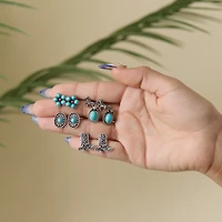 Jessica Simpson Turquoise Western Stud Earring Set - 5 Pairs