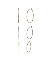 Jessica Simpson Mixed Metal Hoop Earring Set in Gold & Silver-Tone