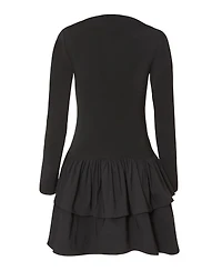 Quiz Women's Ity Bengaline Long Sleeve Frill Mini Dress