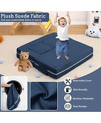 gaomon Kids Couch 3PCs Modular Kids Play Couch, Toddler Couch Kids Convertible Sofa Foam Floor Sofa for Children, Kids Couch Bed for Creative Play Set