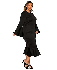 L I V D Women's Plus Sabrina Mermaid Hem Dress