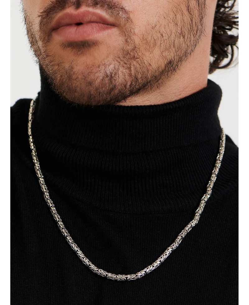 Devata Borobudur Round 4mm Chain Necklace in Sterling Silver, 22 inches