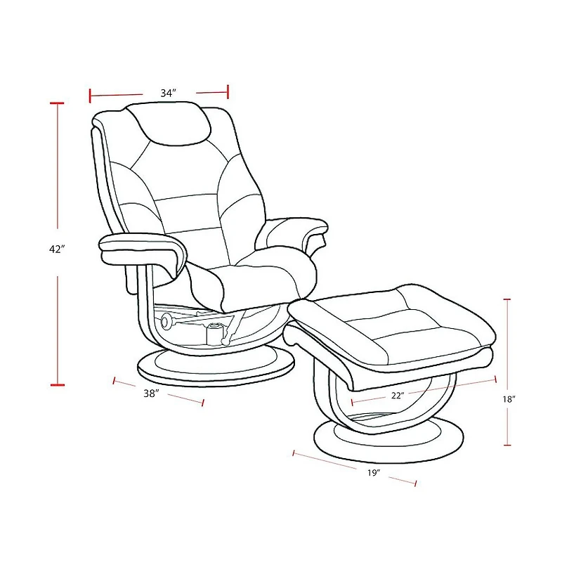 Parker Living Knight - Haze Manual Reclining Swivel Chair and Ottoman