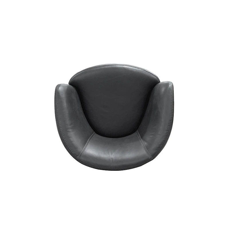 Parker Living Vintage Slate 100% Italian Leather Swivel Club Chair