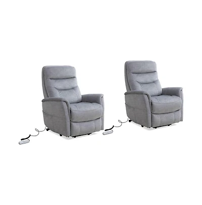 Parker Living Capri Silver Power Lift Recliner with Articulating Headrest Two Pack