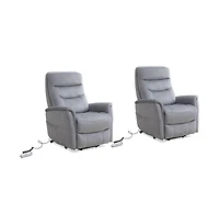 Parker Living Capri Silver Power Lift Recliner with Articulating Headrest Two Pack