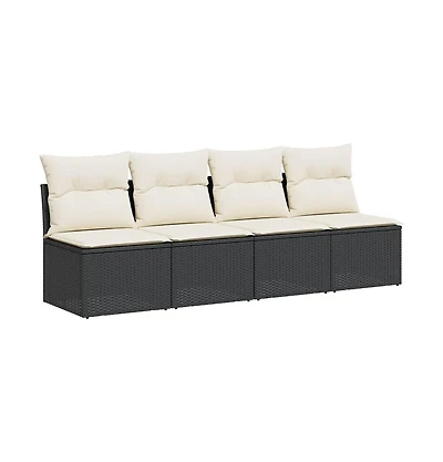 Garden Sofa Black and Cream White