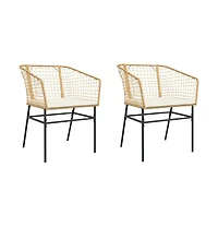 Garden Chair Brown Pe rattan Standard Ergonomic Garden Chair