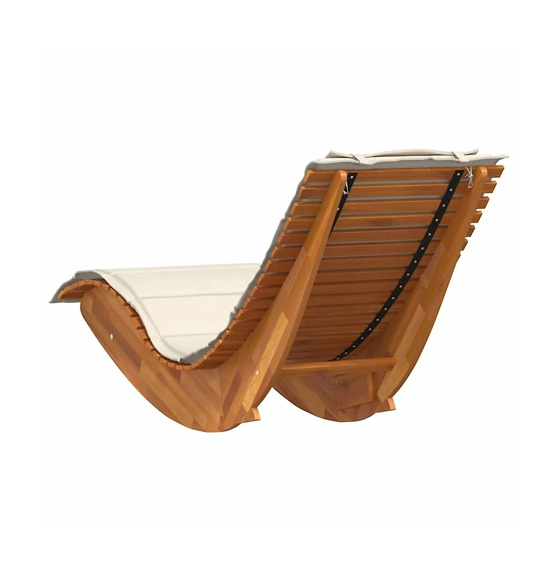 Sun Lounger Cream, Acacia Wood Grain