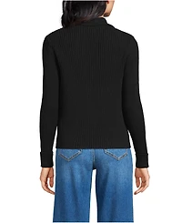 Lands' End Women's Drifter Ribbed Collared Blazer Sweater