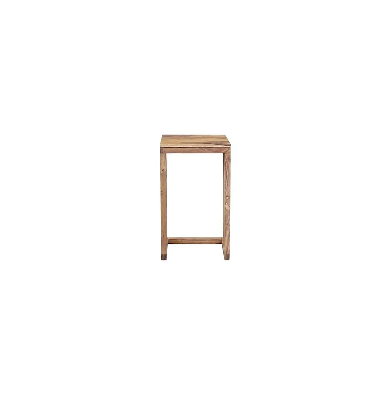 Porter Designs Urban Solid Sheesham Wood End Table, Natural (Set of 2)