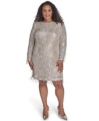 Eliza J Plus Long Sleeve Sequin Cocktail Dress