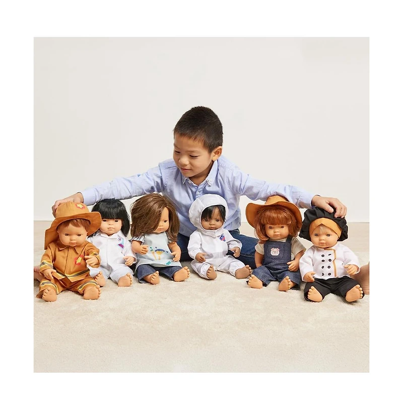 Miniland Careers Collection - Farmer Doll Outfit with Overalls & Hat for 15" Baby Dolls