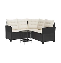 Garden Sofa Black Pe rattan Medium Removable Covers Garden Sofa