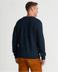 Lands' End Big & Tall Long Sleeve Washable Merino Wool V Neck Sweater