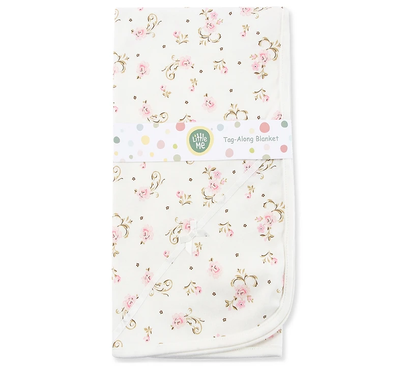 Little Me Baby Girls Sweet Vintage Rose Print Blanket