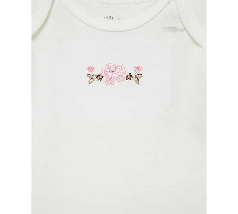 Little Me Baby Girls Vintage Rose Bodysuits, Pack of 3