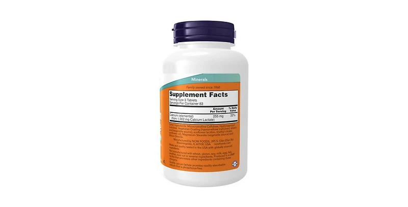 Now Foods Calcium Lactate ,250 Tabs