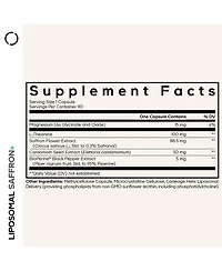 Codeage Liposomal Saffron+ Supplement - Saffron Extract, Magnesium, L-Theanine, Cardamom, BioPerine - 3-Month Supply