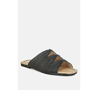 Rag & Co Daisy Doe Raffia Square Toe Flats Women