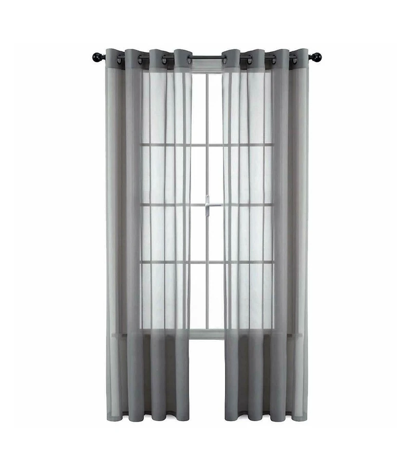 GoodGram Basic Home Grommet Top Sheer Single Window Curtain - 52 in. W x 90 L