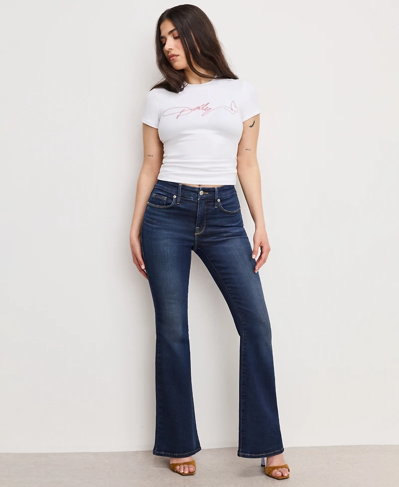 Good American Women's Dolly Joleans Flare Jeans