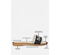 London Rag Beaded Saint Tropez Flat Slip Ons Women