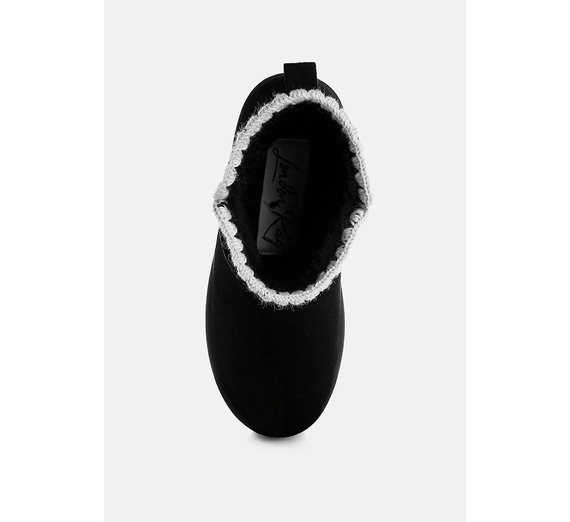 London Rag Rochas Scalloped Detail Snow Boots Women