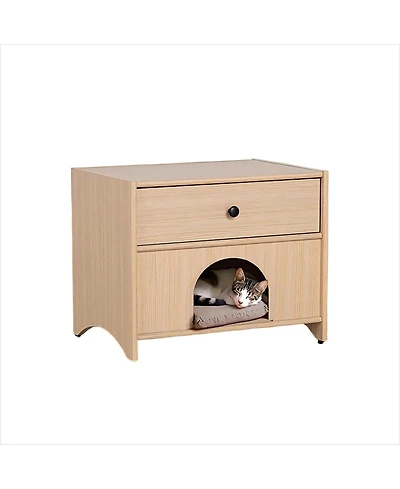 Storage Cabinet with Drawer Pet-Friendly Storage Side Table with Storage for Living Room Bedroom
