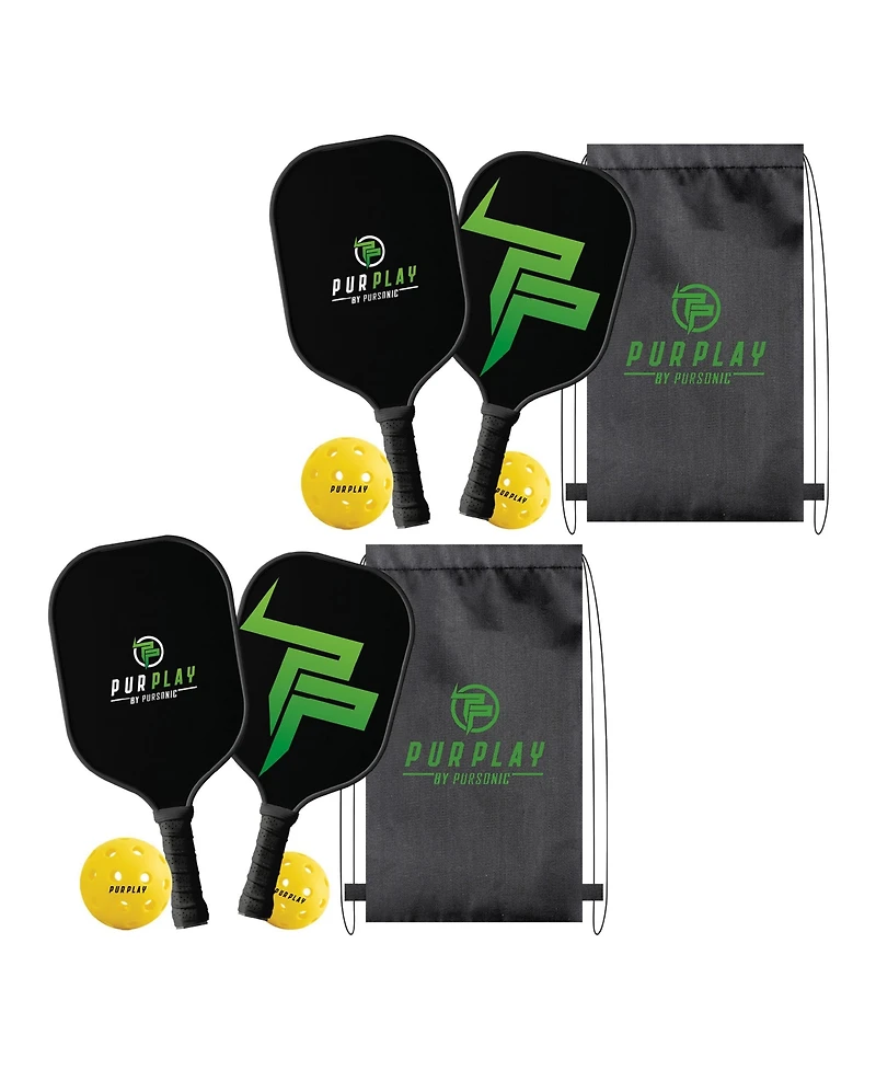 Pursonic The Ultimate Pickleball High Performance Set –4 Paddles, 4 Balls & 2 Carry Bag