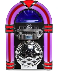 Victor Broadway Desktop Bluetooth Led Jukebox Speaker with Cd Player and Fm Radio - Black