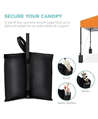 Best Choice Products 12x12ft Easy Setup Pop Up Canopy w/ 1-Button Setup, Wheeled Case, 4 Weight Bags