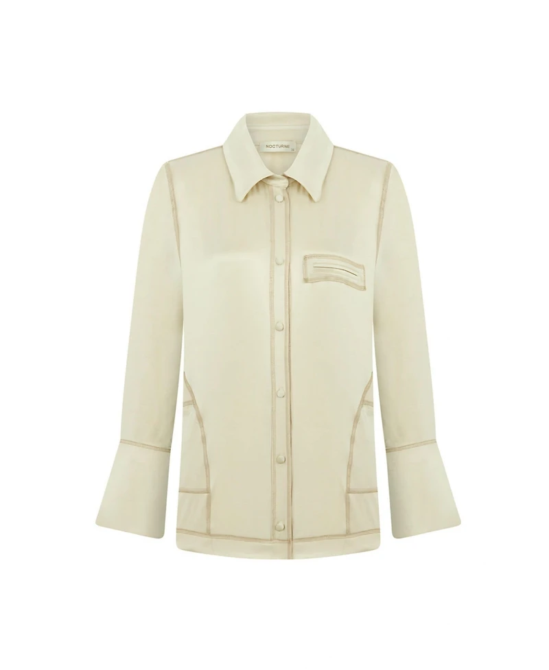 Nocturne Women's Contrast Topstitched Shirt
