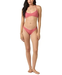O'Neill Juniors' Saltwater Solids Rib Huntington Swimsuit Top