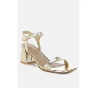Kazara Faux Leather Block Heels Women
