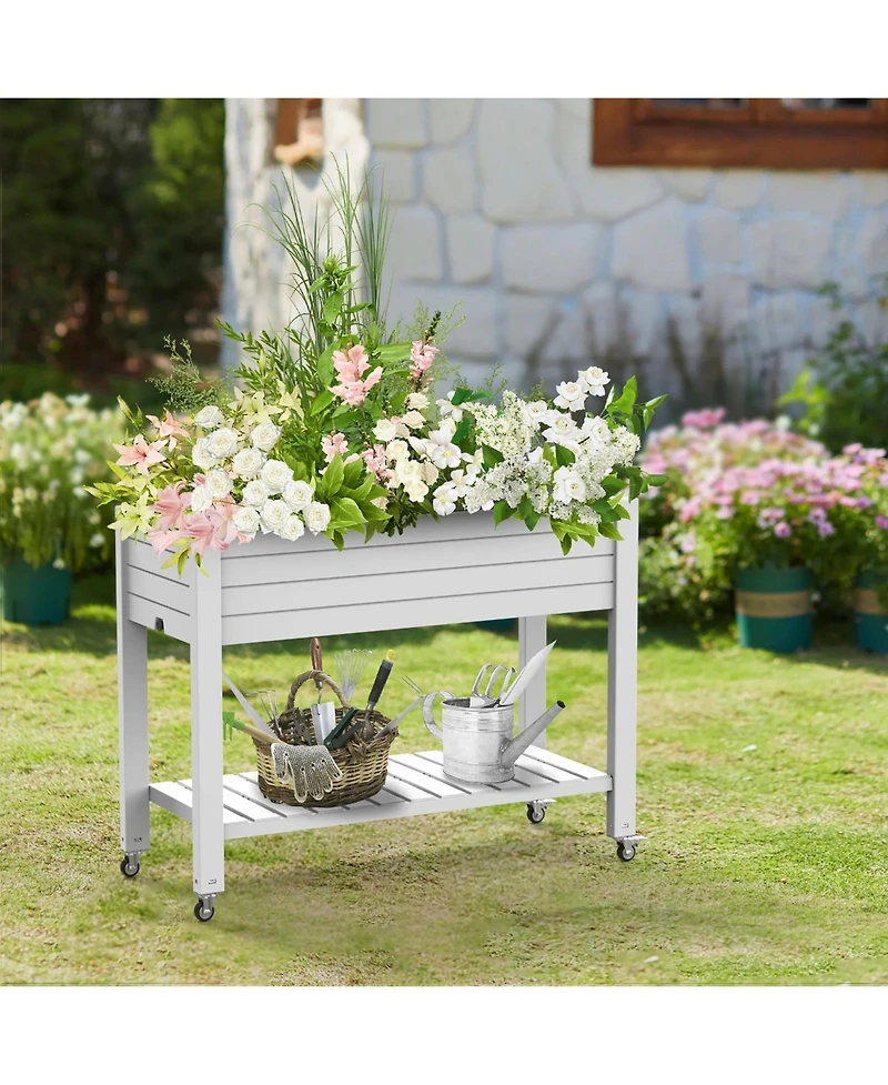Chic Crate Elevated Resin Garden Bed with Auto-Drain