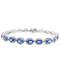 Macy's Oval Tanzanite (7.60 ct. t.w.) and Diamond Bracelet (0.01 ct. t.w.) in Sterling Silver