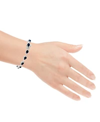 Macy's Pear Sapphire (8 ct. t.w.) and White Sapphire Bracelet (0.04 ct. t.w.) in Sterling Silver
